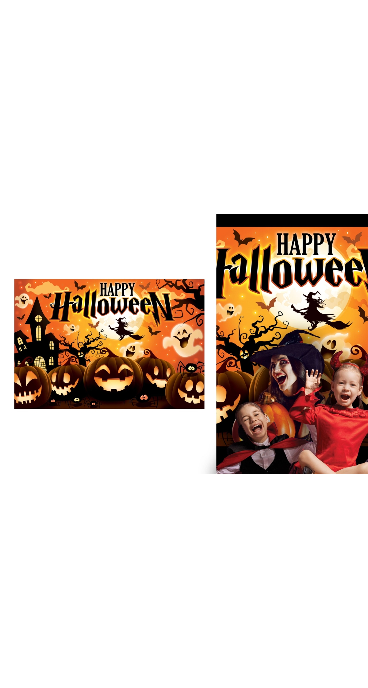 Halloween Happy Halloween Fabric Backdrop - 220x150cm