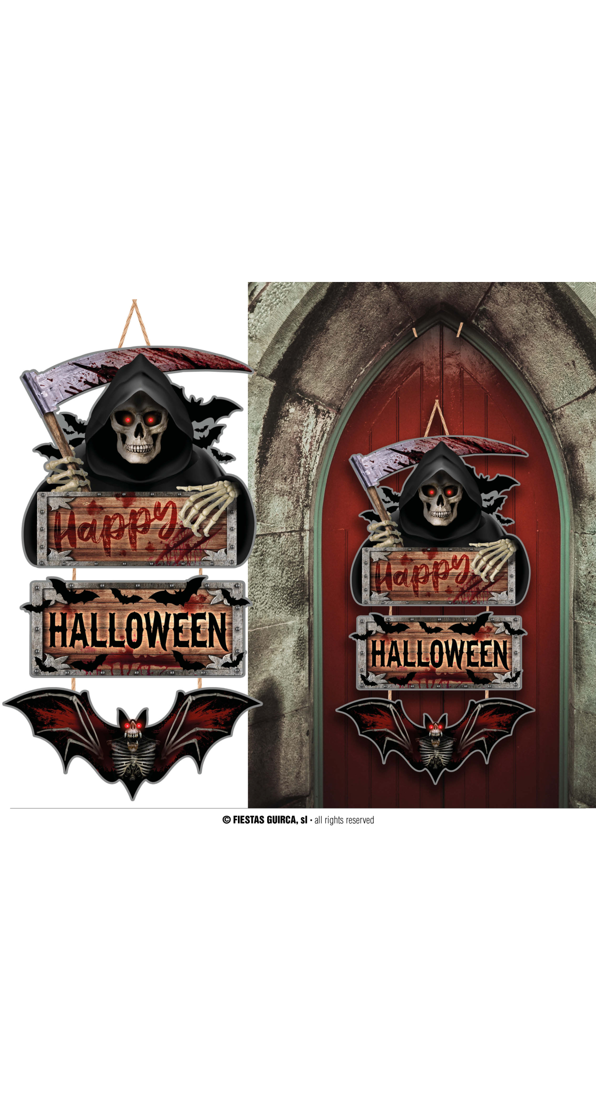 Halloween Wood Death Sign 3 Parts - 60cm