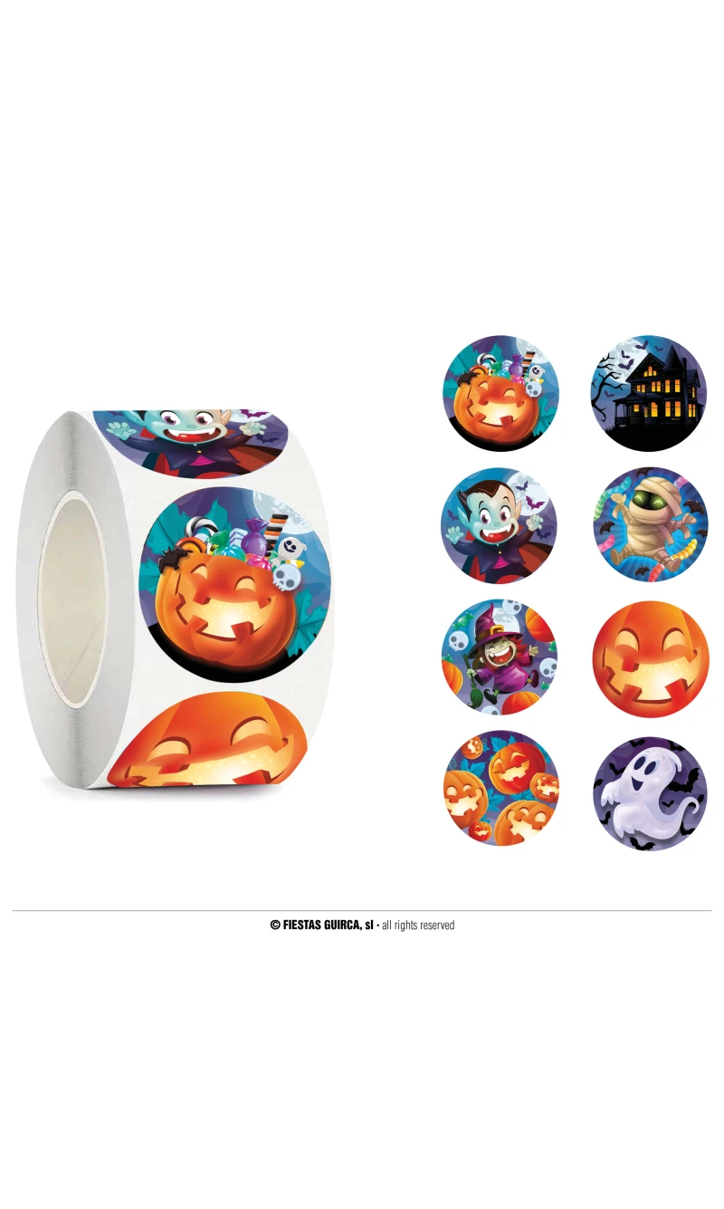 Halloween Assorted Stickers Roll - 200pcs