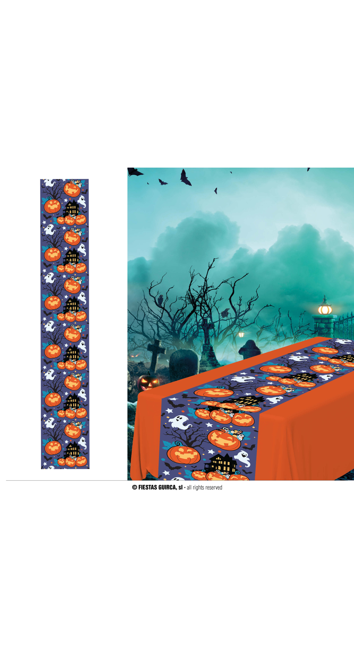 Halloween Pumpkins Table Runner - 28x275cm