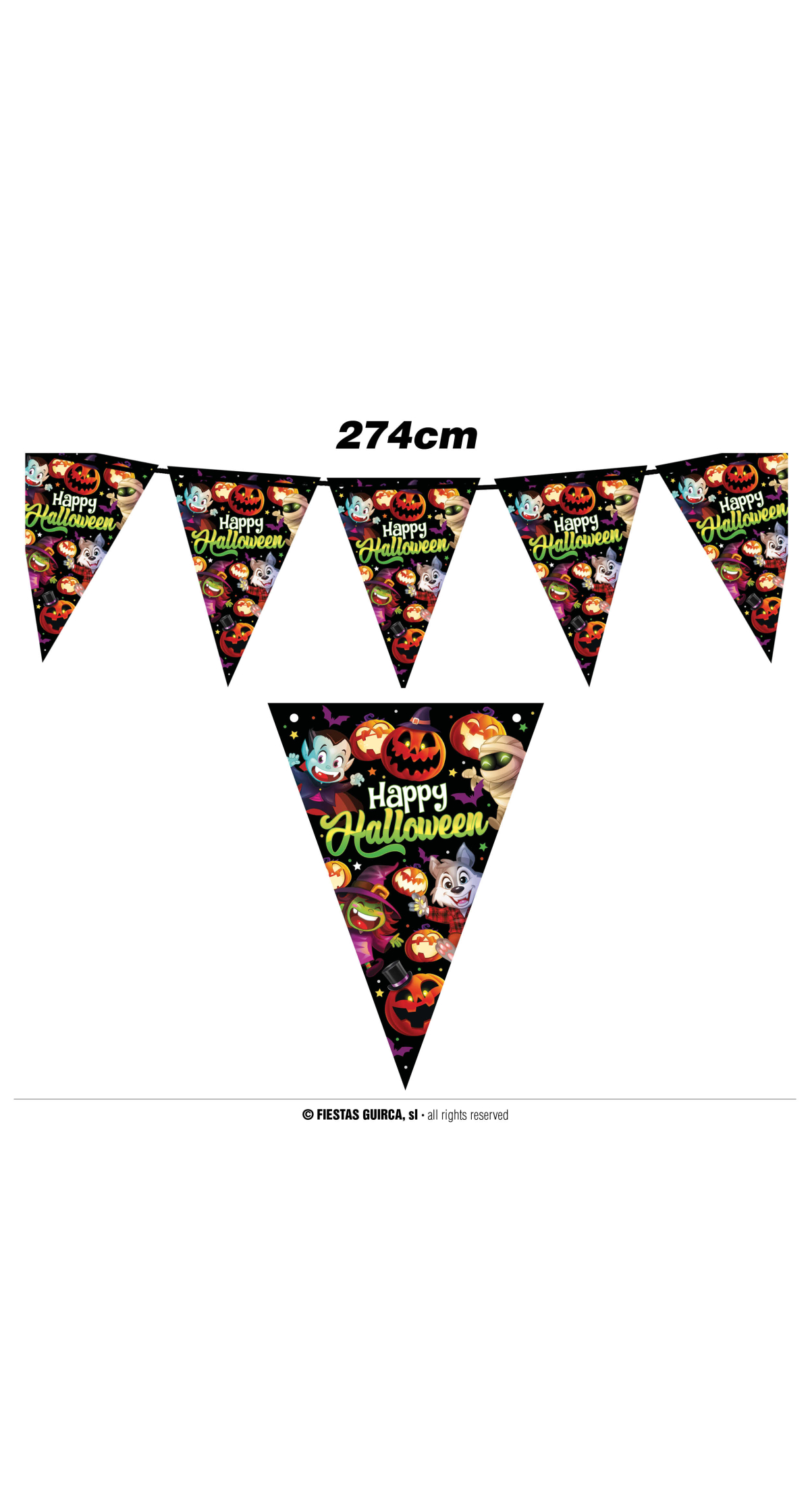 Halloween Little Monsters Pennant Bunting Banner 274cm