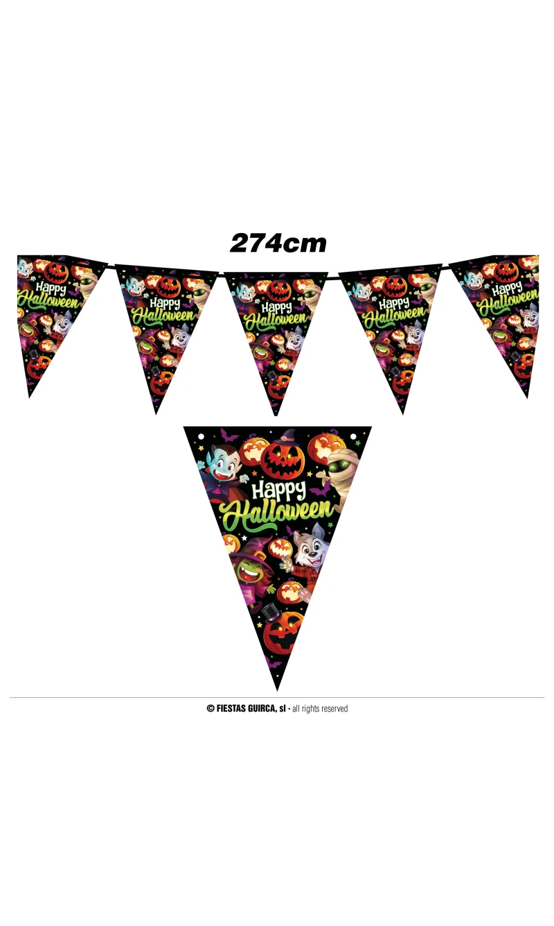 Halloween Little Monsters Pennant Bunting Banner 274cm