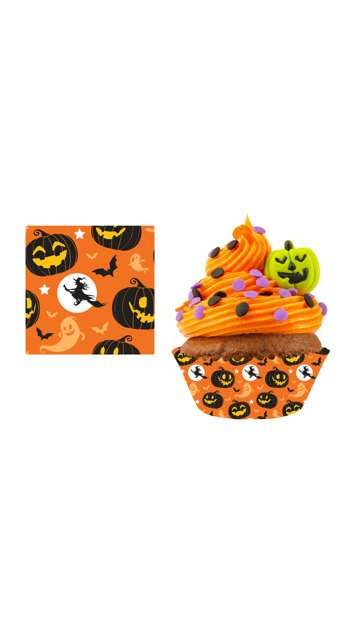 Halloween Pumpkin Cupcake Liners 5cm - 50pk