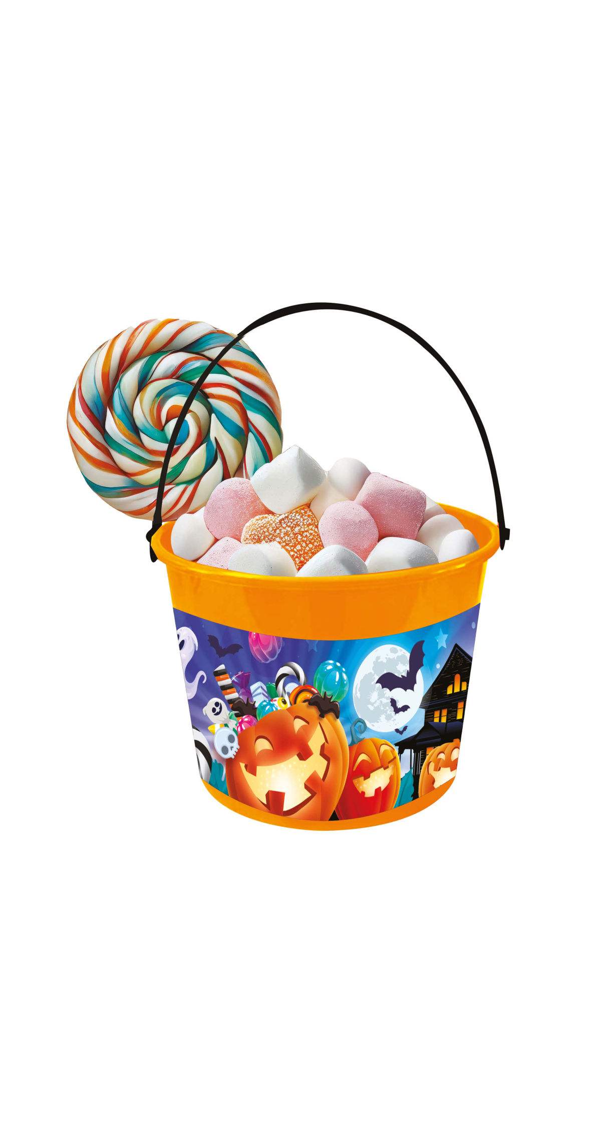 Halloween Pumpkins & Ghosts Bucket 18x16cm