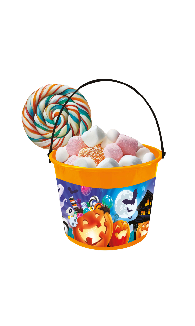 Halloween Pumpkins & Ghosts Bucket 18x16cm
