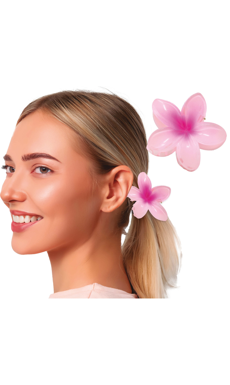 Hawaiian Pink Hair Flower Clip 8cm