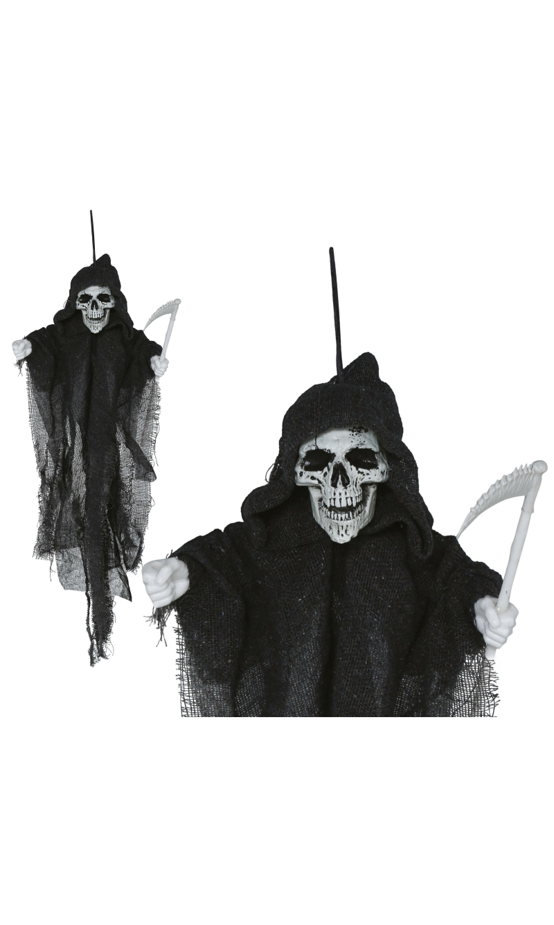 Halloween Hanging Skeleton With Scythe 50cm