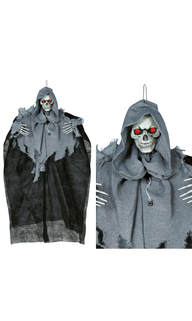 Halloween Hanging Skeleton Light Sound & Movement 90cm