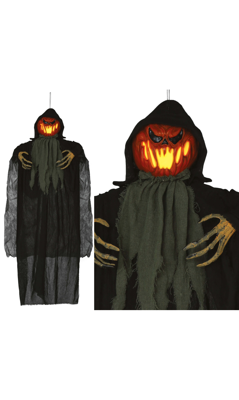 Halloween Hanging Pumpkin Monster With Light 120cm