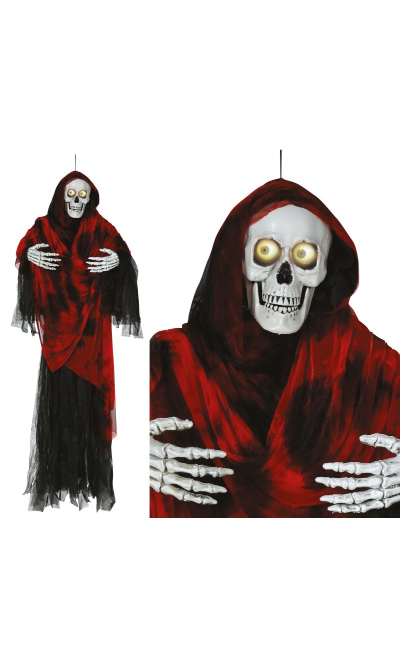 Halloween Hanging Skeleton With Light & Movement Eyes 170cm