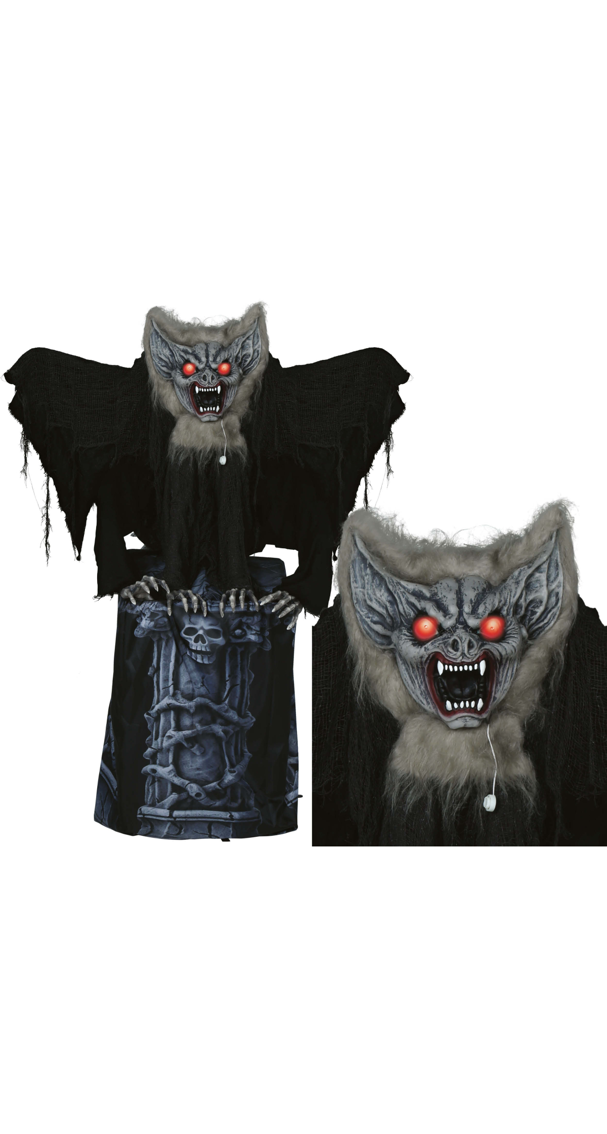 Halloween Bat On Tombstone With Light Sound & Wings Movement 150cm