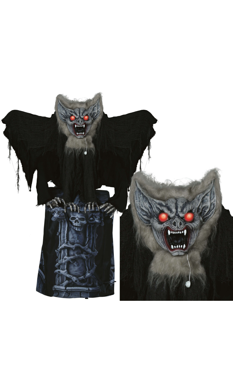 Halloween Bat On Tombstone With Light Sound & Wings Movement 150cm