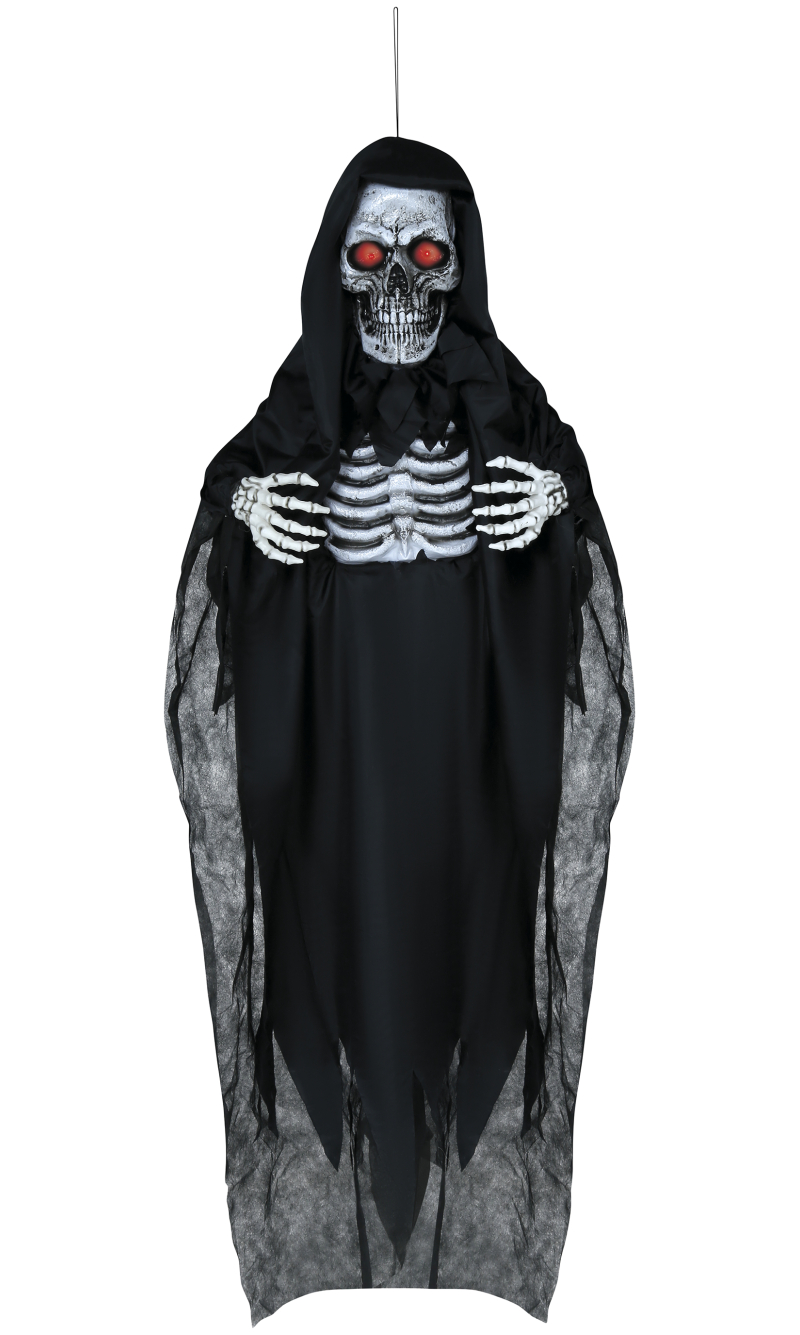 Halloween Hanging Skeleton With Light & Sound 180cm