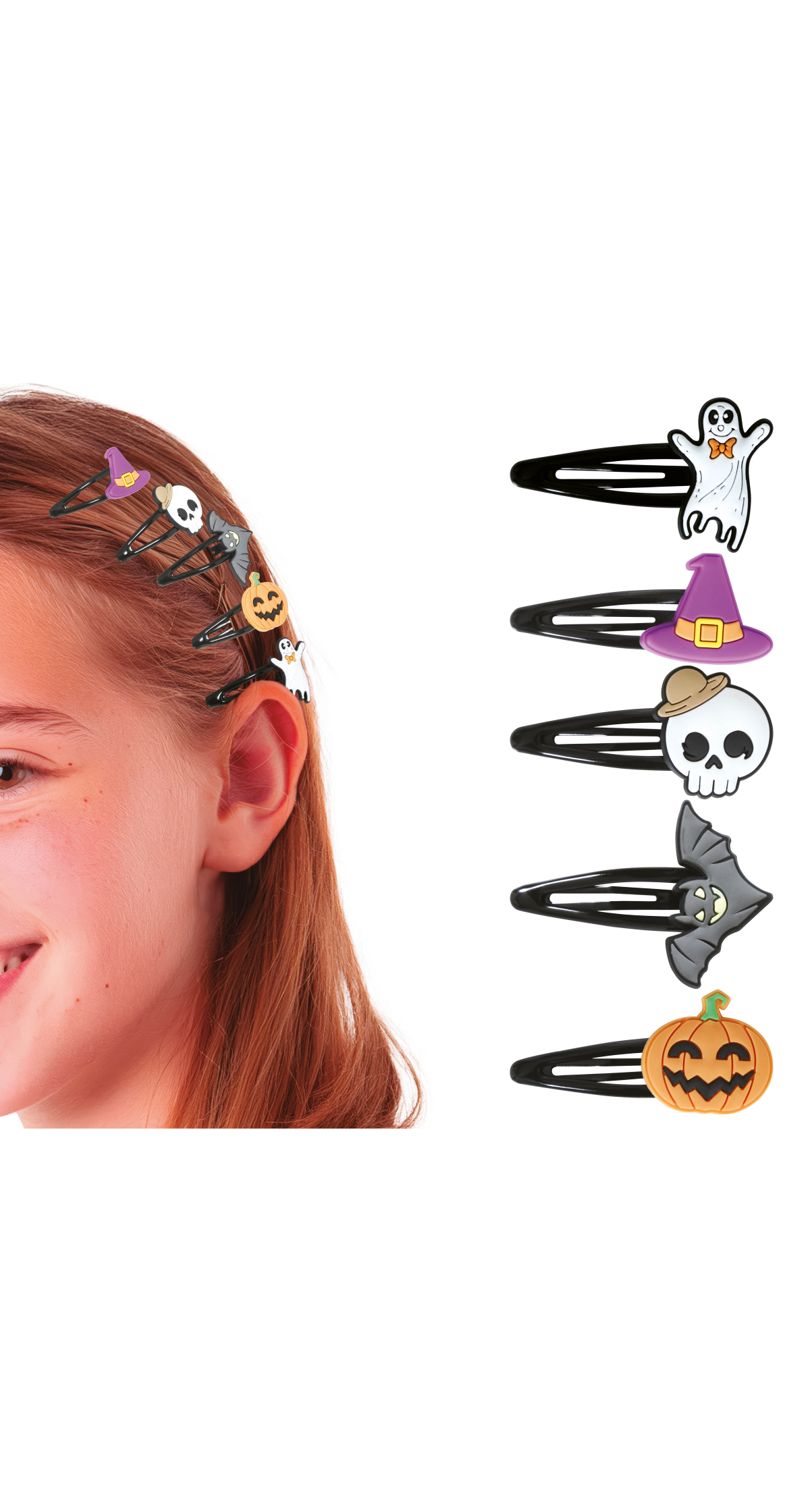 Halloween Assorted Hair Clips - 5pcs