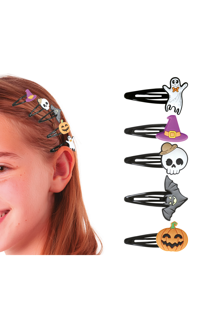 Halloween Assorted Hair Clips - 5pcs