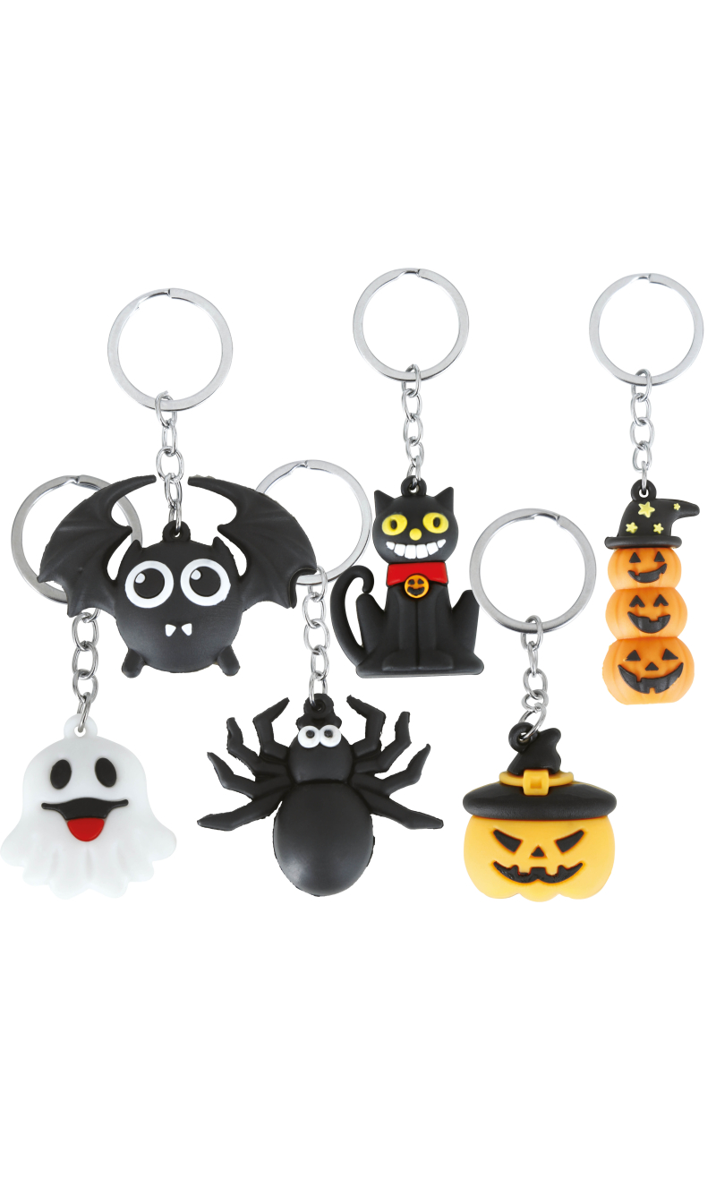 Halloween Assorted Keychains 4.5cm - 6pcs
