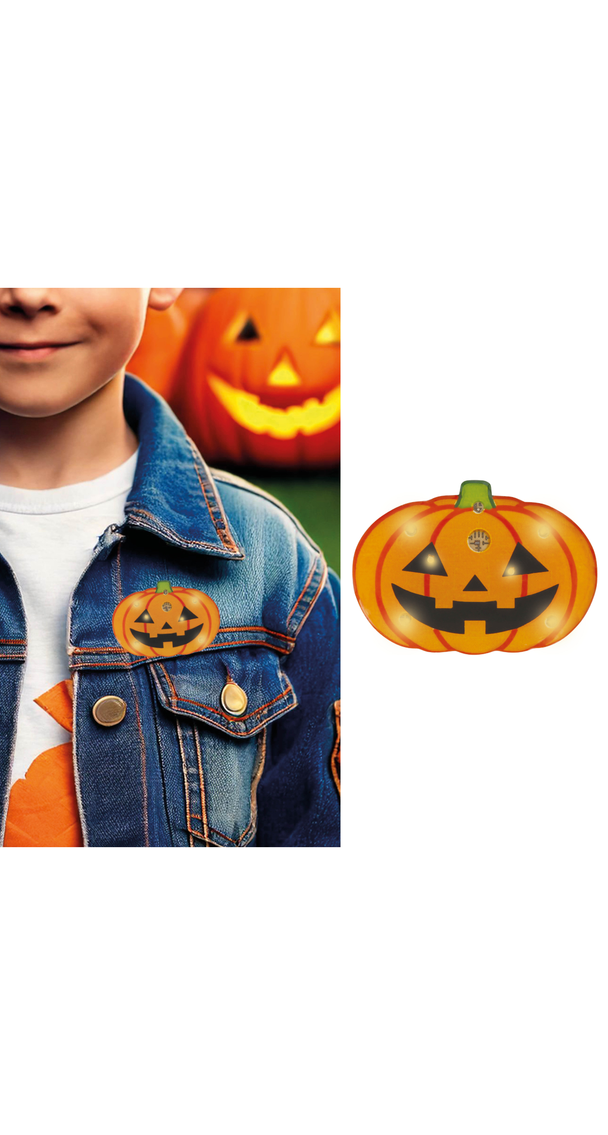 Halloween Pumpkin Pin Light 3cm
