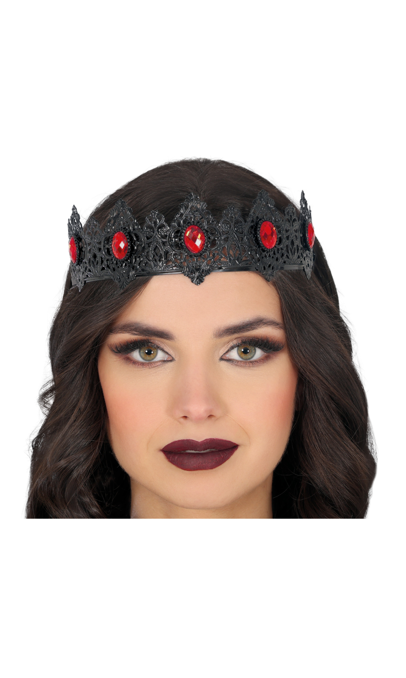 Metallic Black Queen Headband