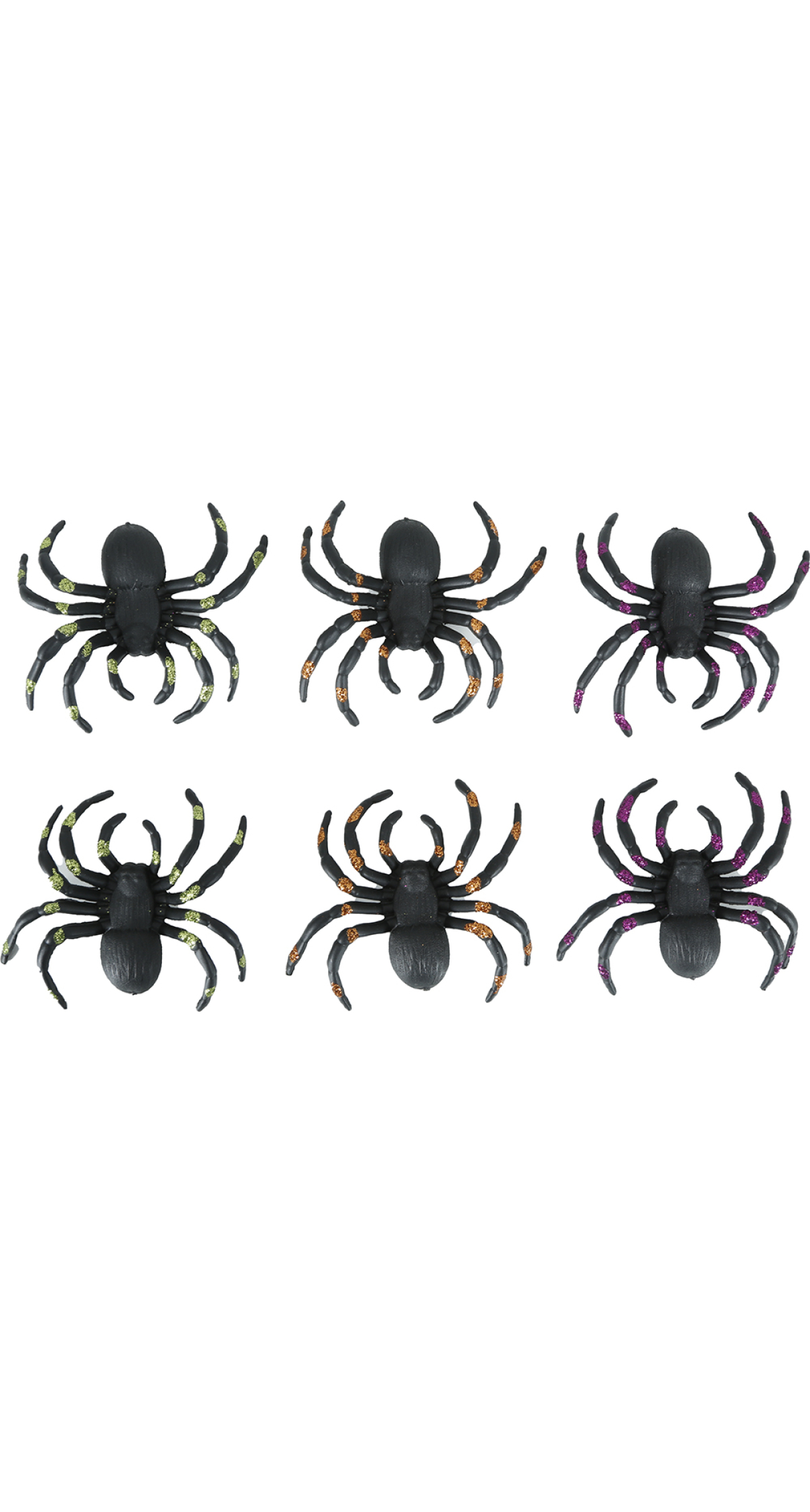 Halloween Spiders With Glitter 7cm - 6pcs