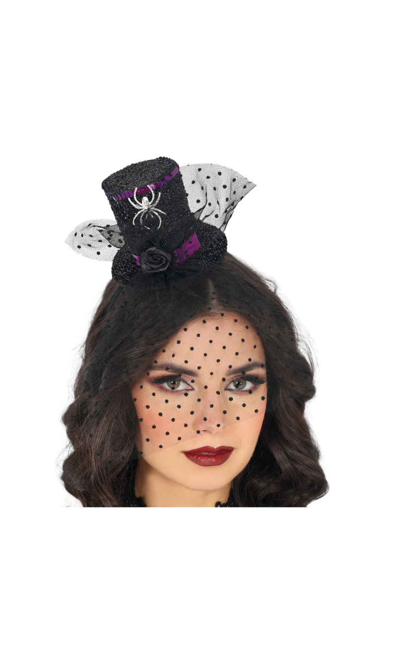 Halloween Mini Hat With Black Veil