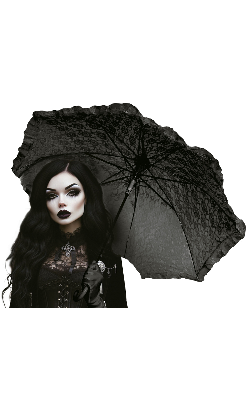 Halloween Gothic Umbrella Black 70cm