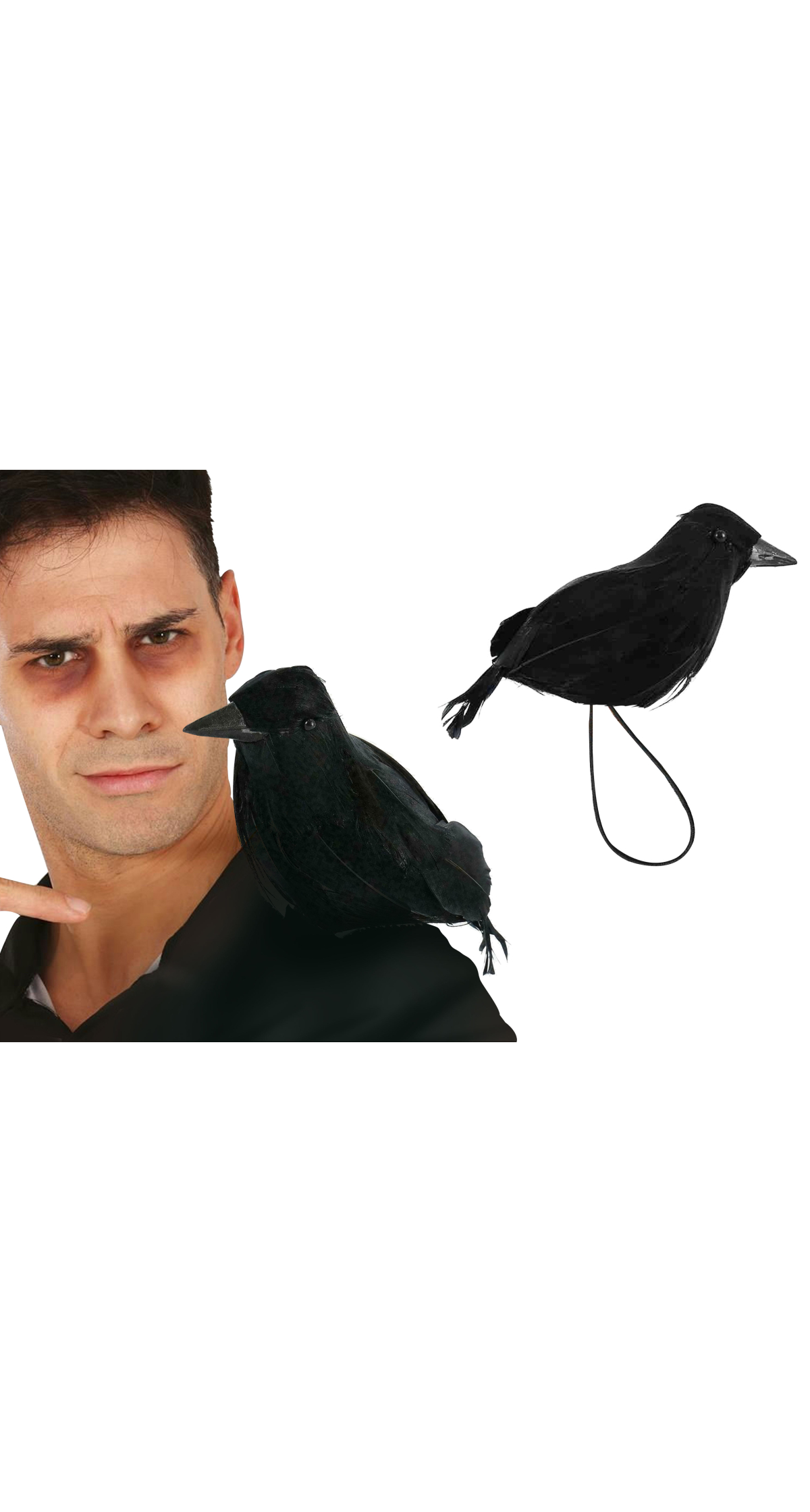 Halloween Raven With Shoulder Strap 15cm