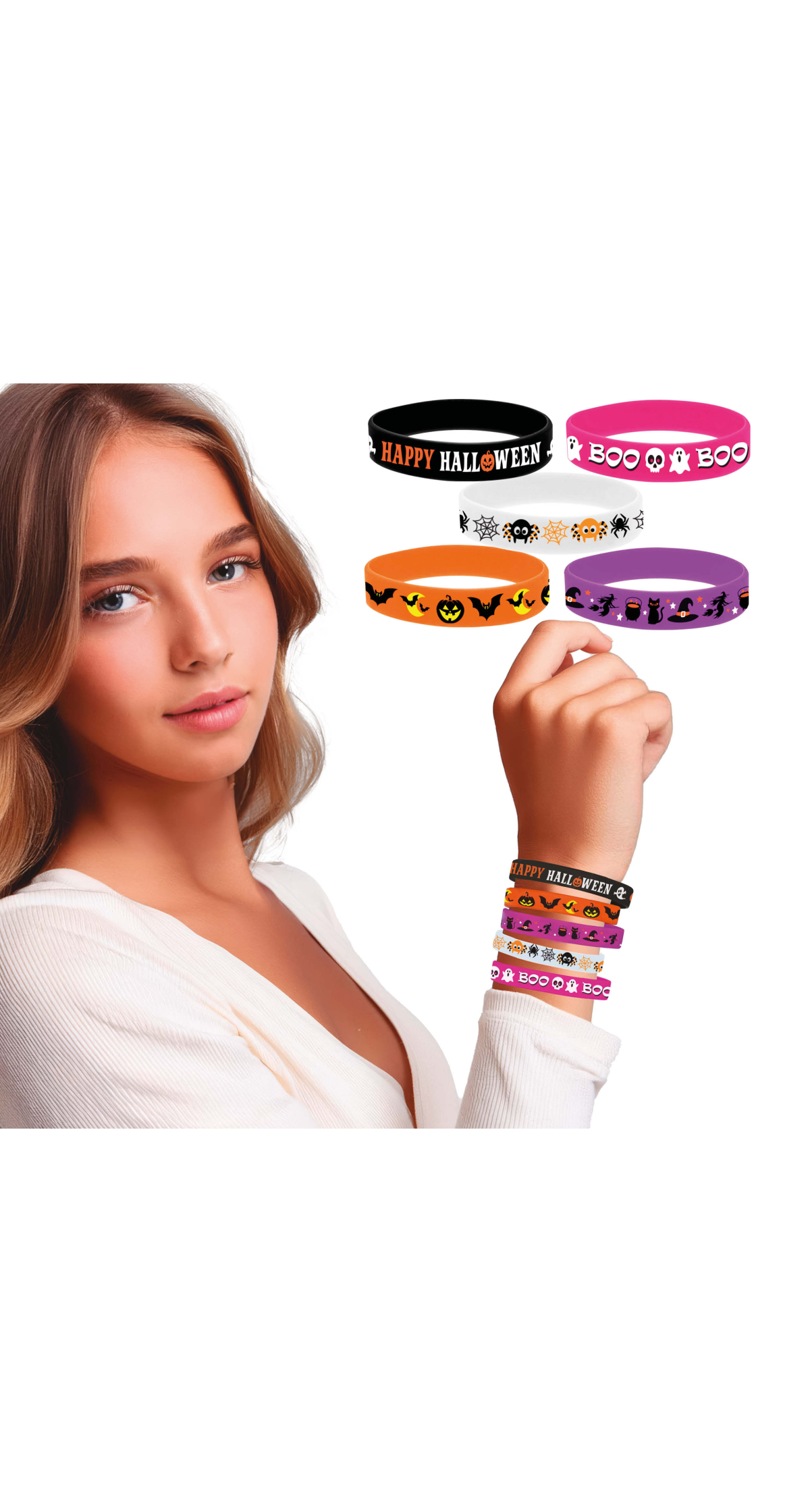 Halloween Silicone Bracelets Assorted 5pcs