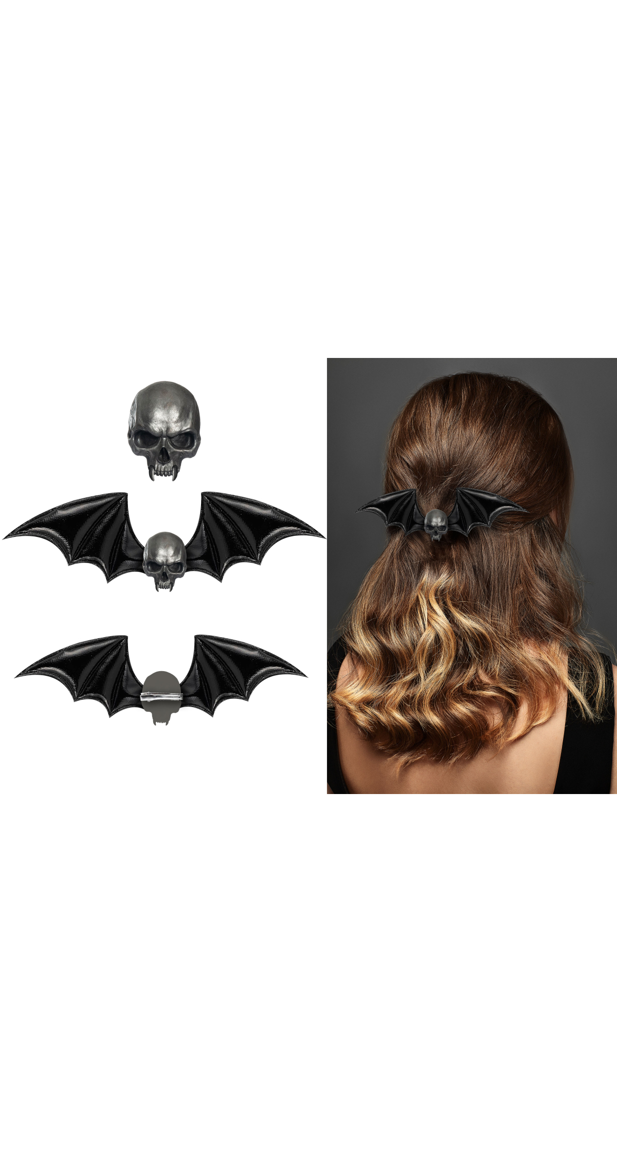 Halloween Skull Hair Clip 13cm
