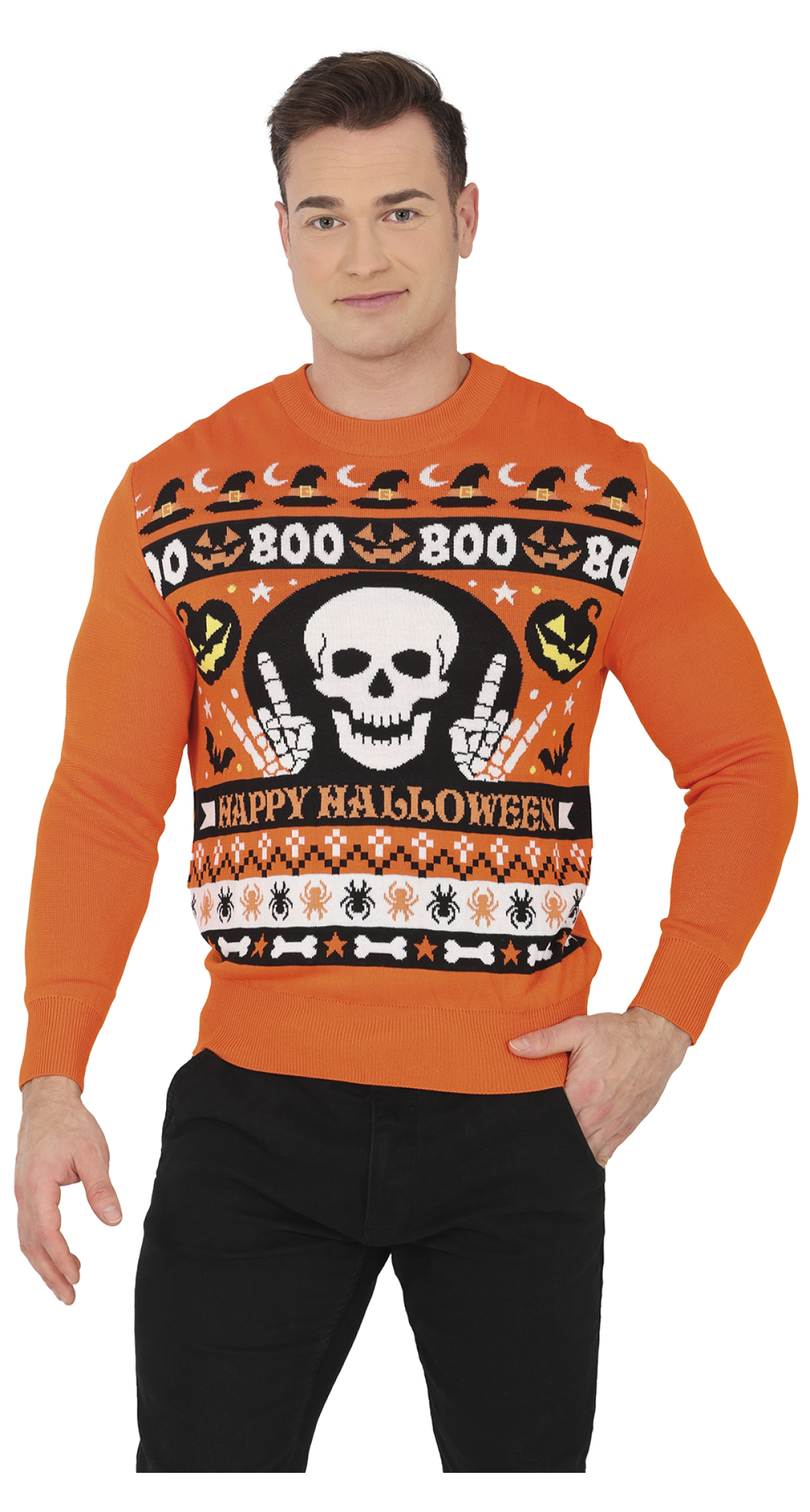 Halloween Boo Male Sweater - Size Large (52-54)