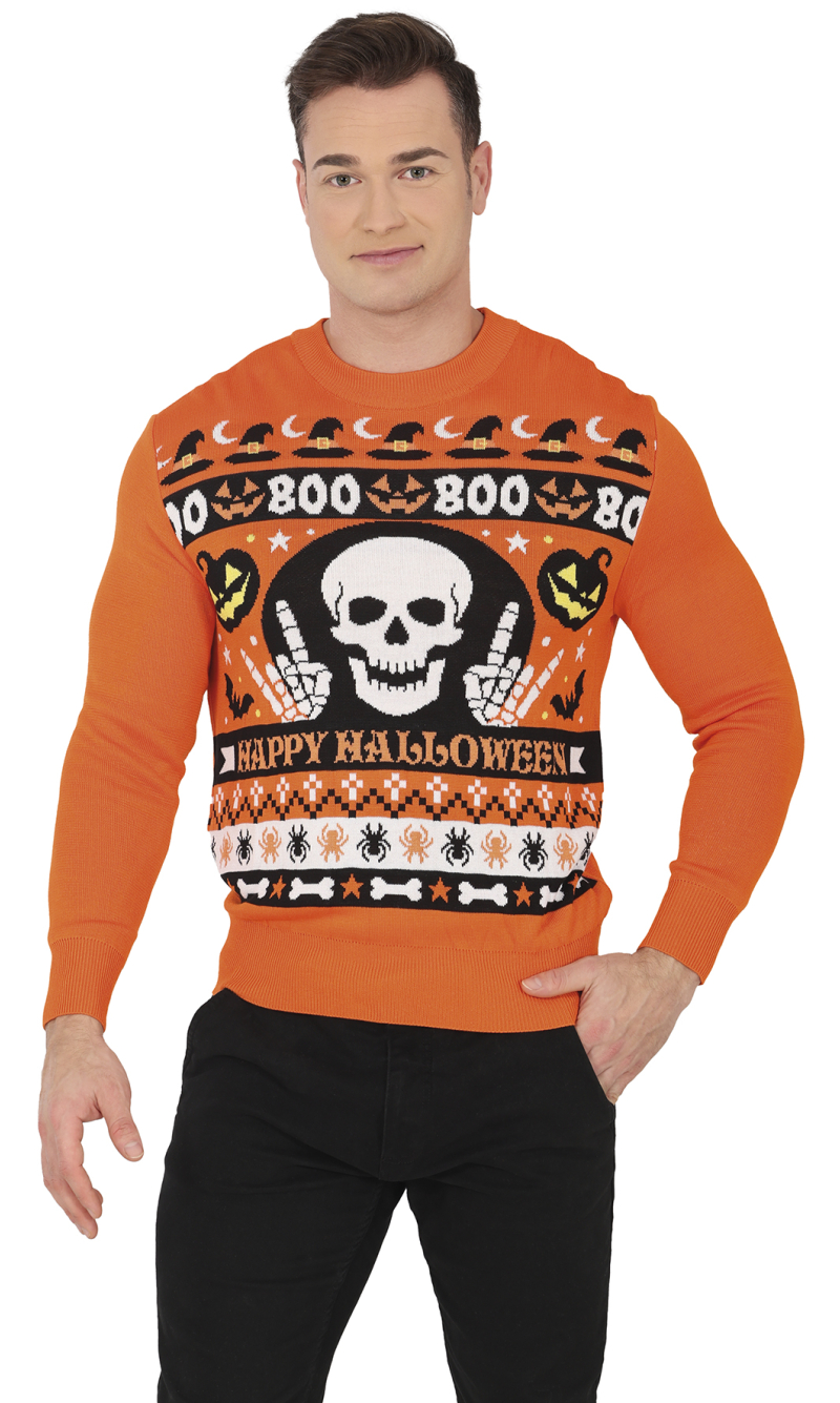 Halloween Boo Male Sweater - Size Large (52-54)