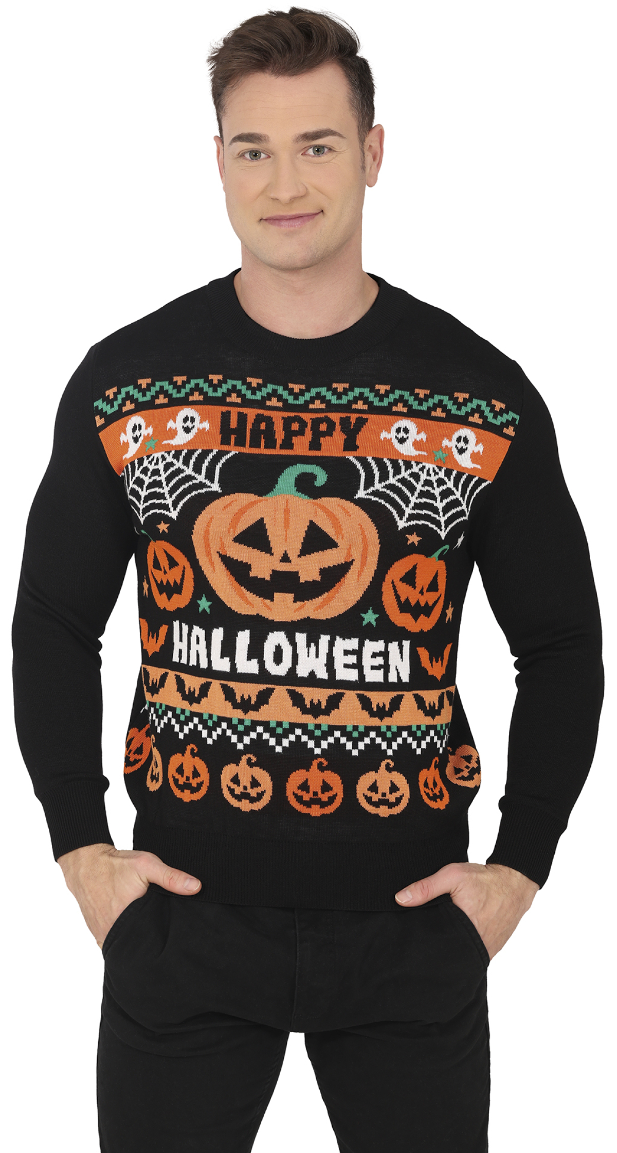 Halloween Pumpkin Male Sweater - Size Large (52-54)