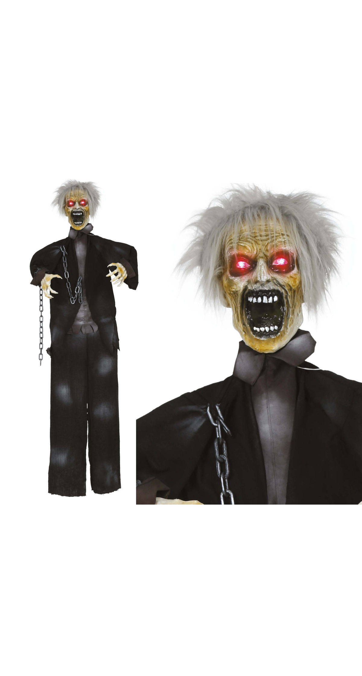 Halloween Hanging Zombie With Light Sound & Movement 170cm