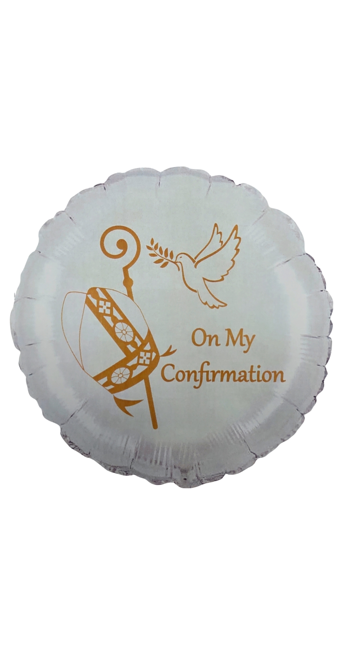 On My Confirmation White & Gold - 18" Foil Balloon