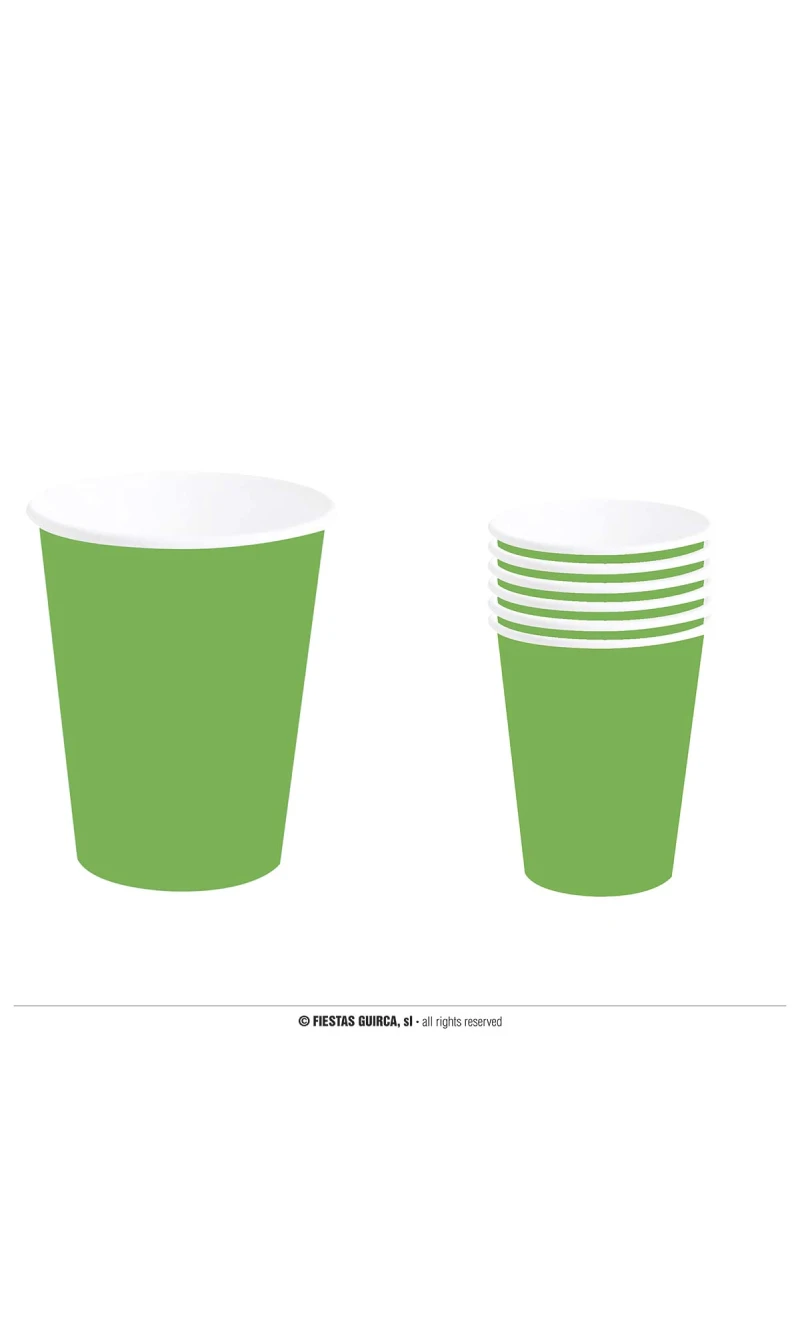 Neon Green Cups 240ml - 6pk