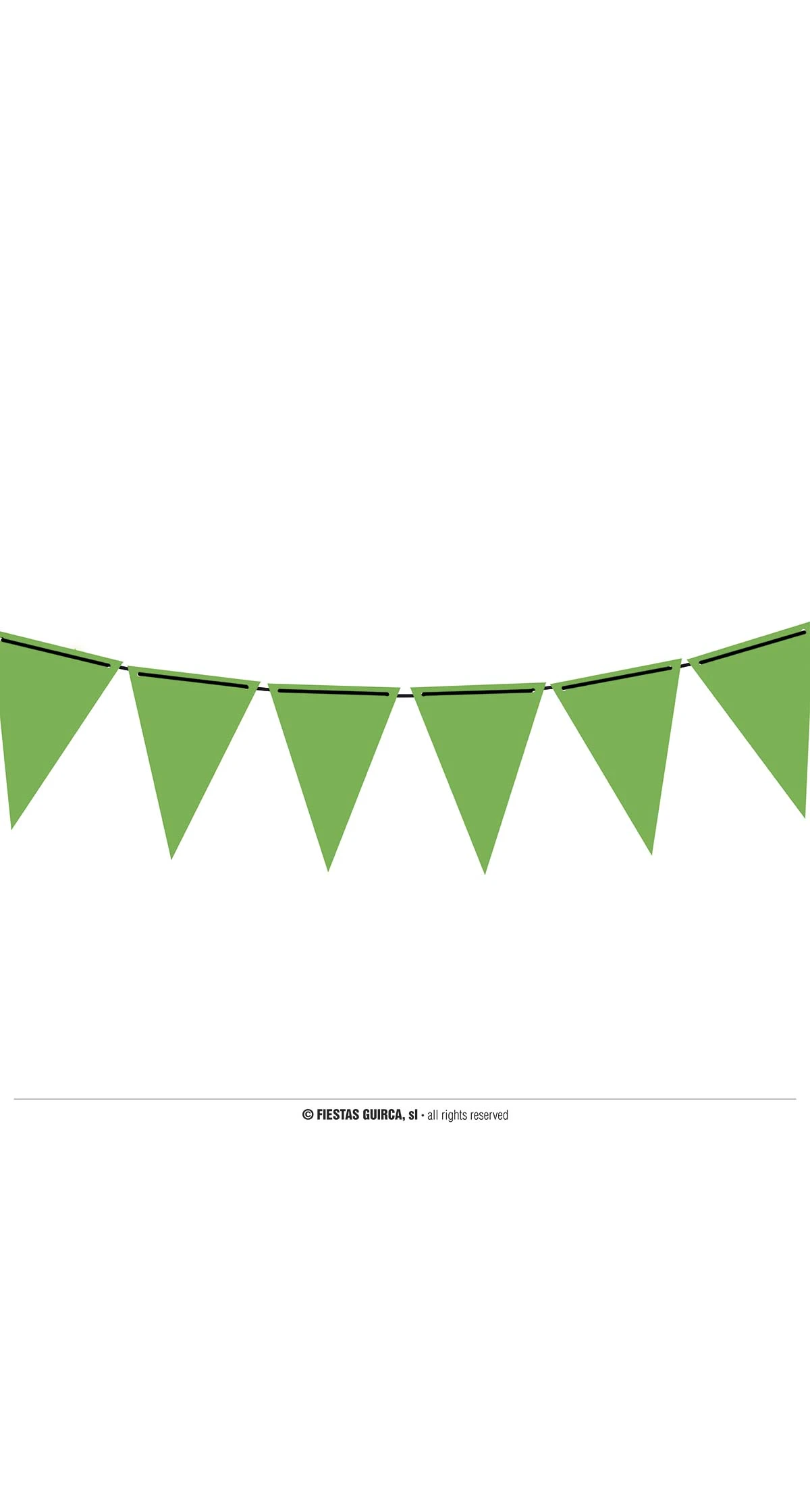 Neon Green Pennant Paper Banner (19x27cm)  - 300cm