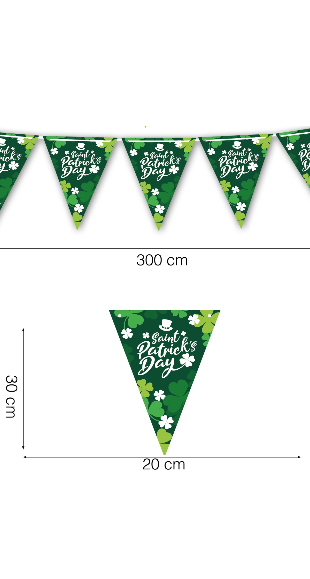 St Patrick's Garland Flag Paper Banner 300cm (20x30cm) 