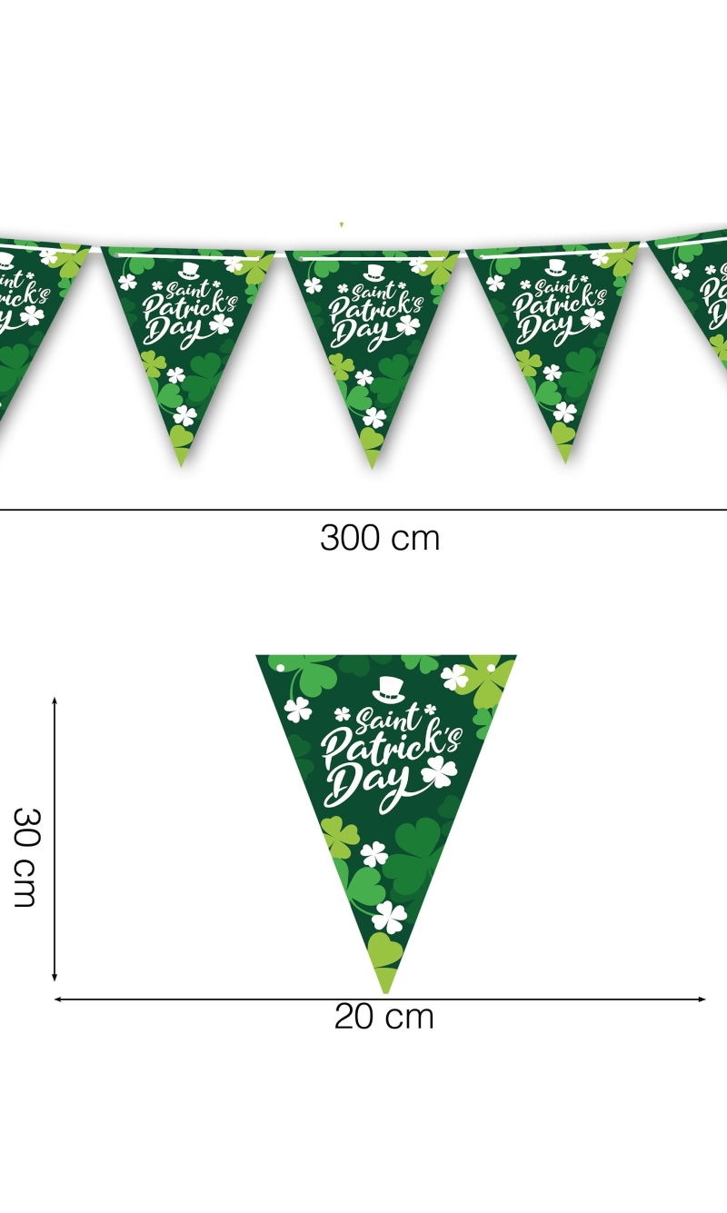 St Patrick's Garland Flag Paper Banner 300cm (20x30cm) 