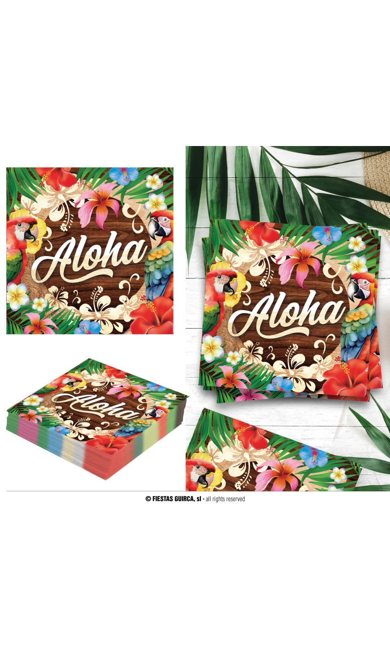 Hawaiian Aloha Summer Napkins 16x16cm - 20pk