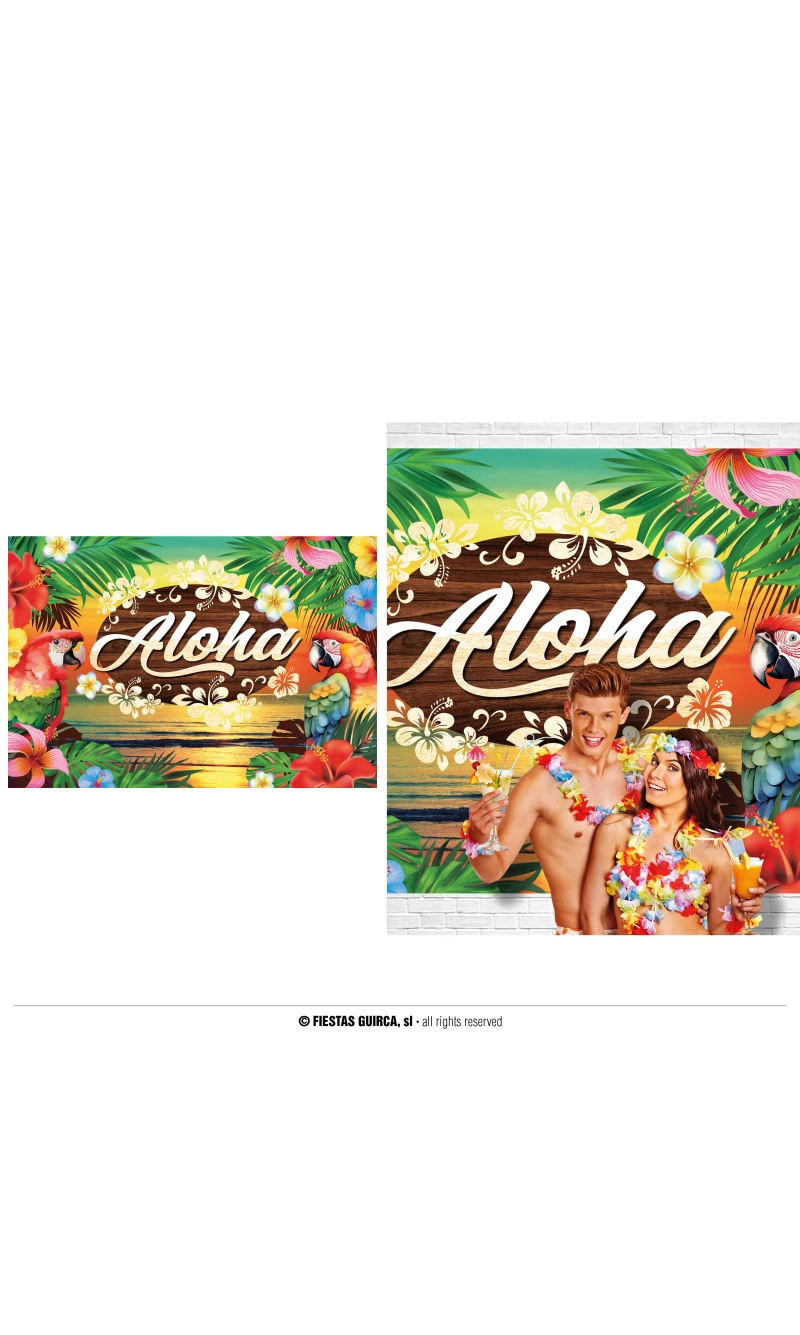Hawaiian Aloha Summer Backdrop Banner - 220x140cm