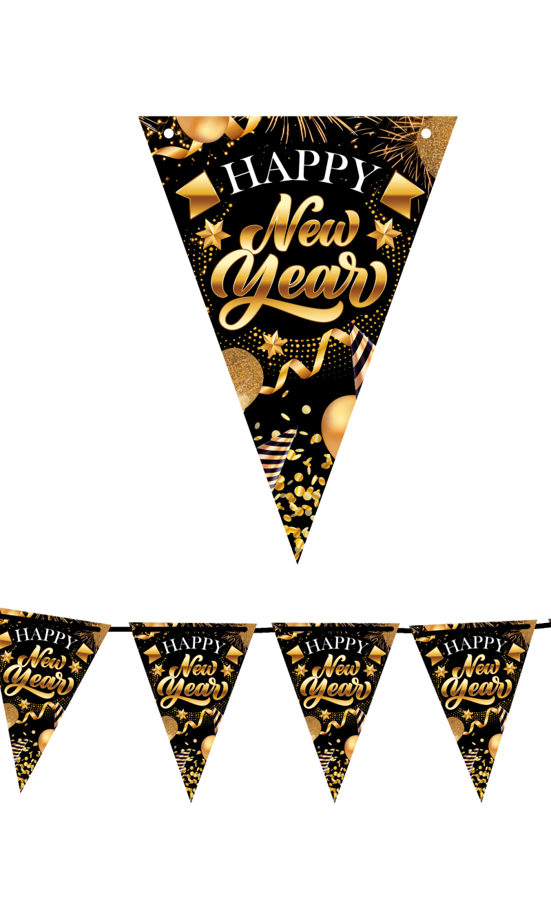 Happy New Year Pennant Flag Paper Banner 300cm