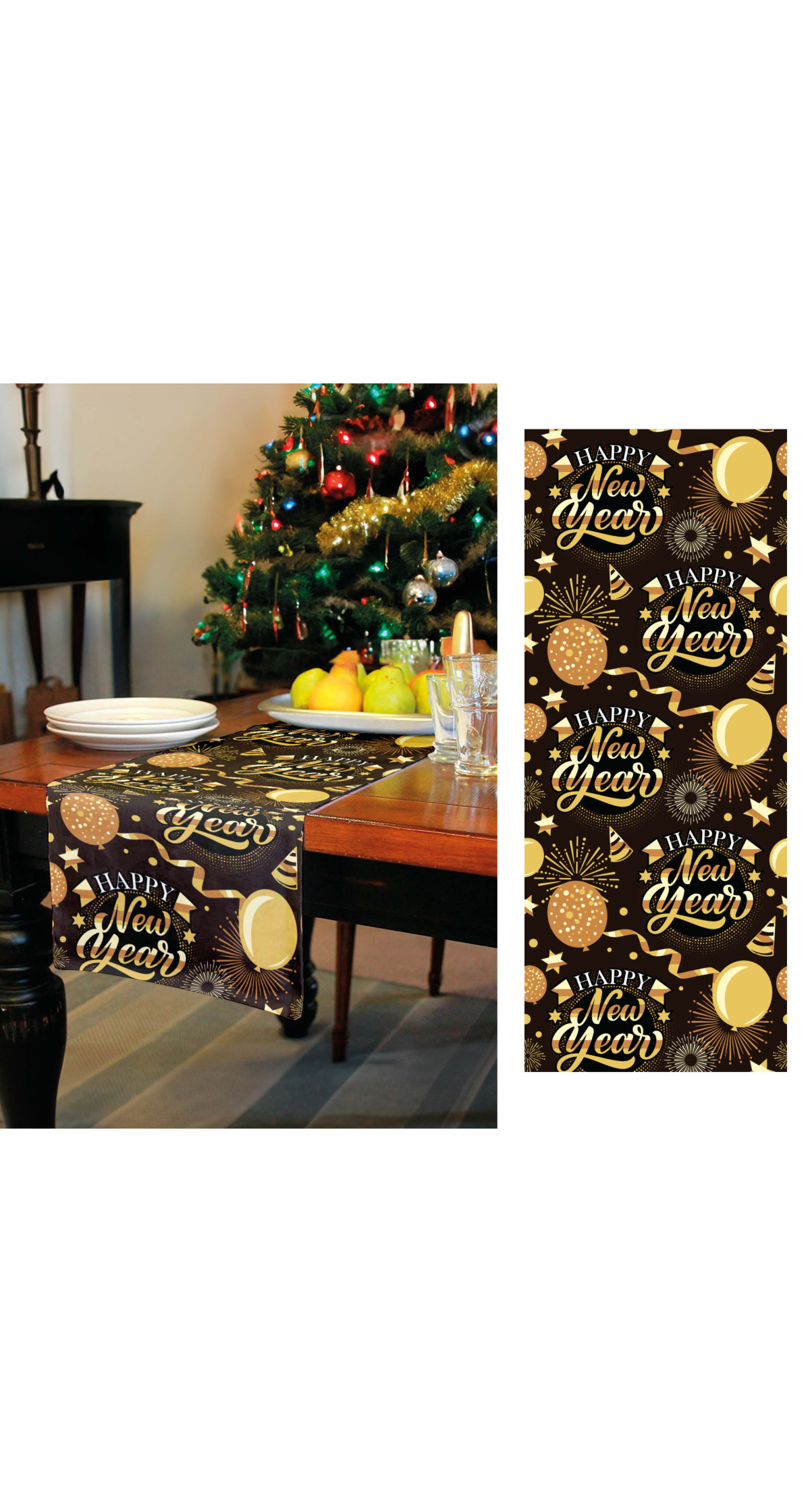 Happy New Year Table Runner 28x300cm