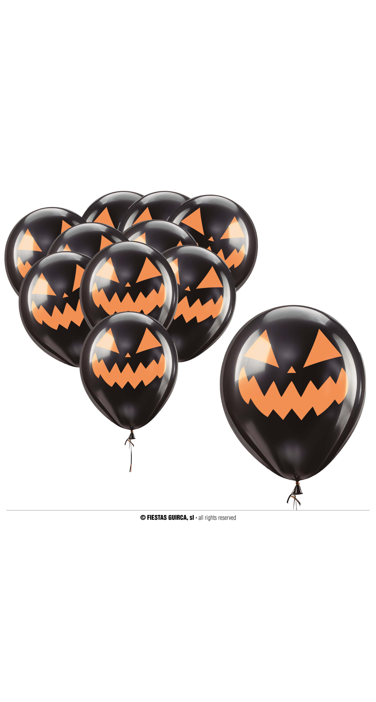 Halloween Black Pumpkin Balloons 30cm - 10pk