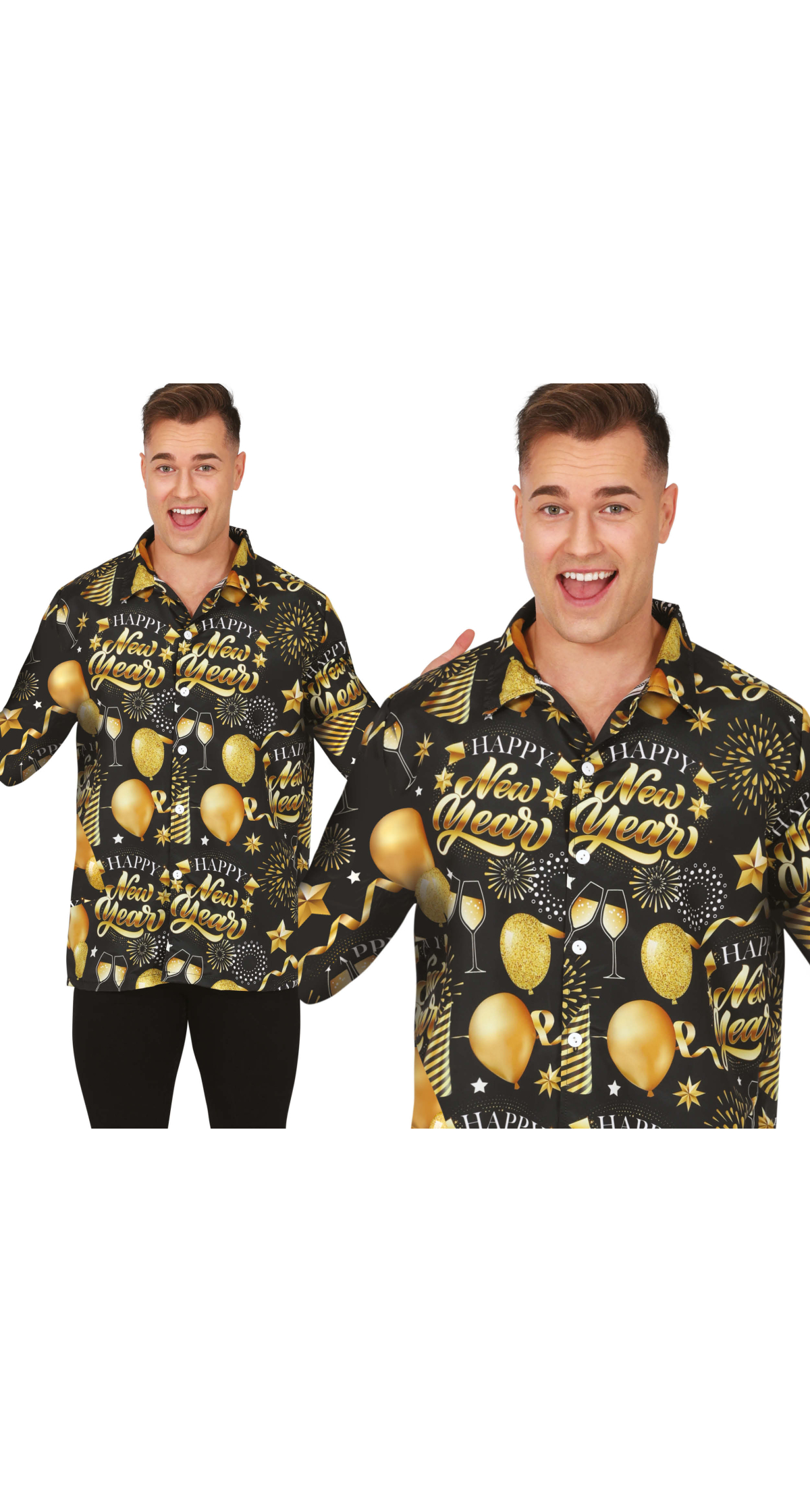 Happy New Year Male Shirt - Adult Size Medium (48-50)
