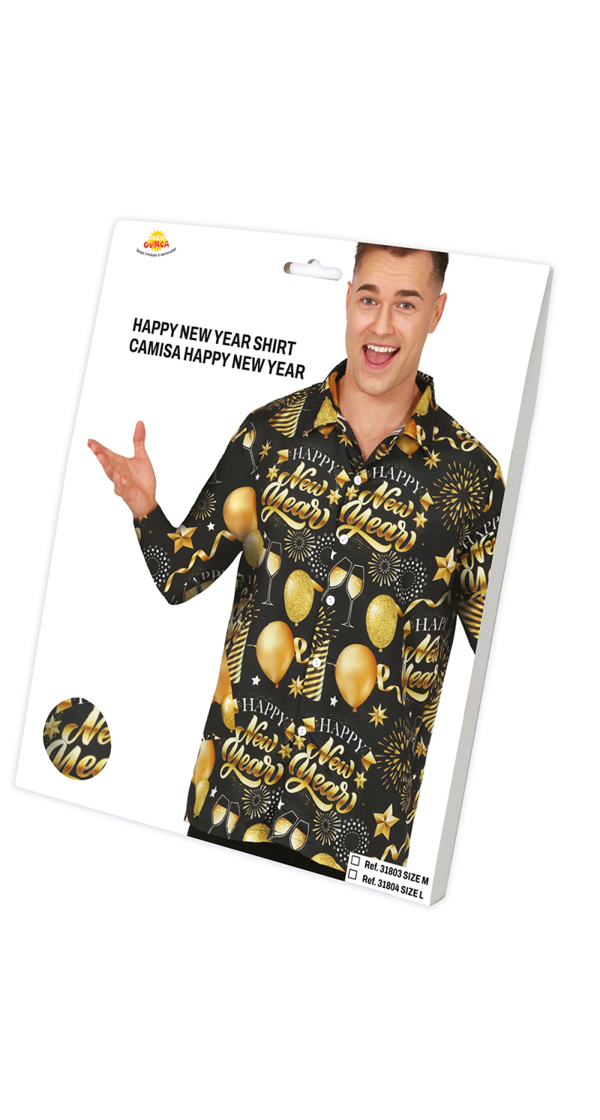 Happy New Year Male Shirt - Adult Size Medium (48-50)
