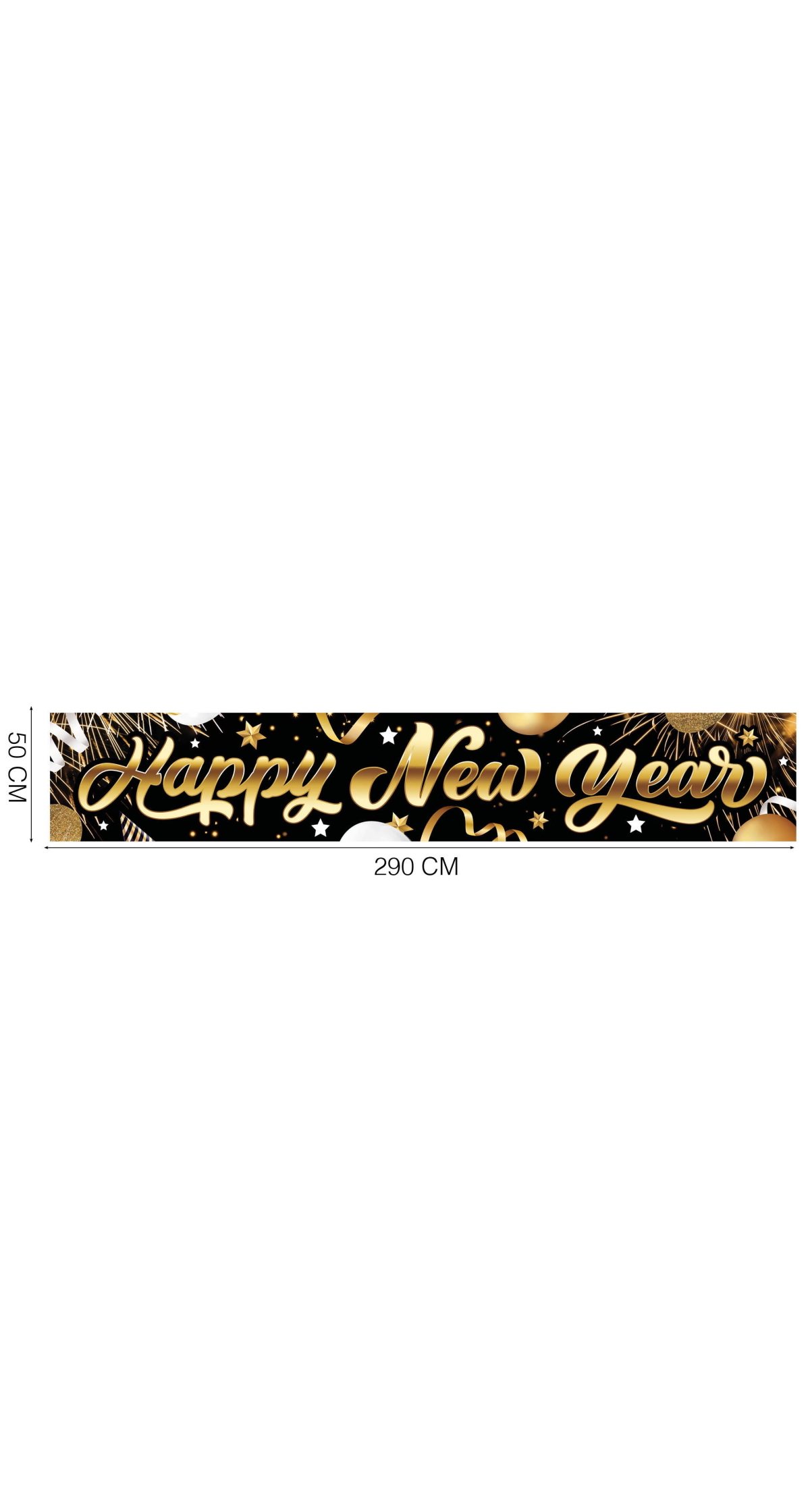 Happy New Year Fabric Sign Banner 290x50cm