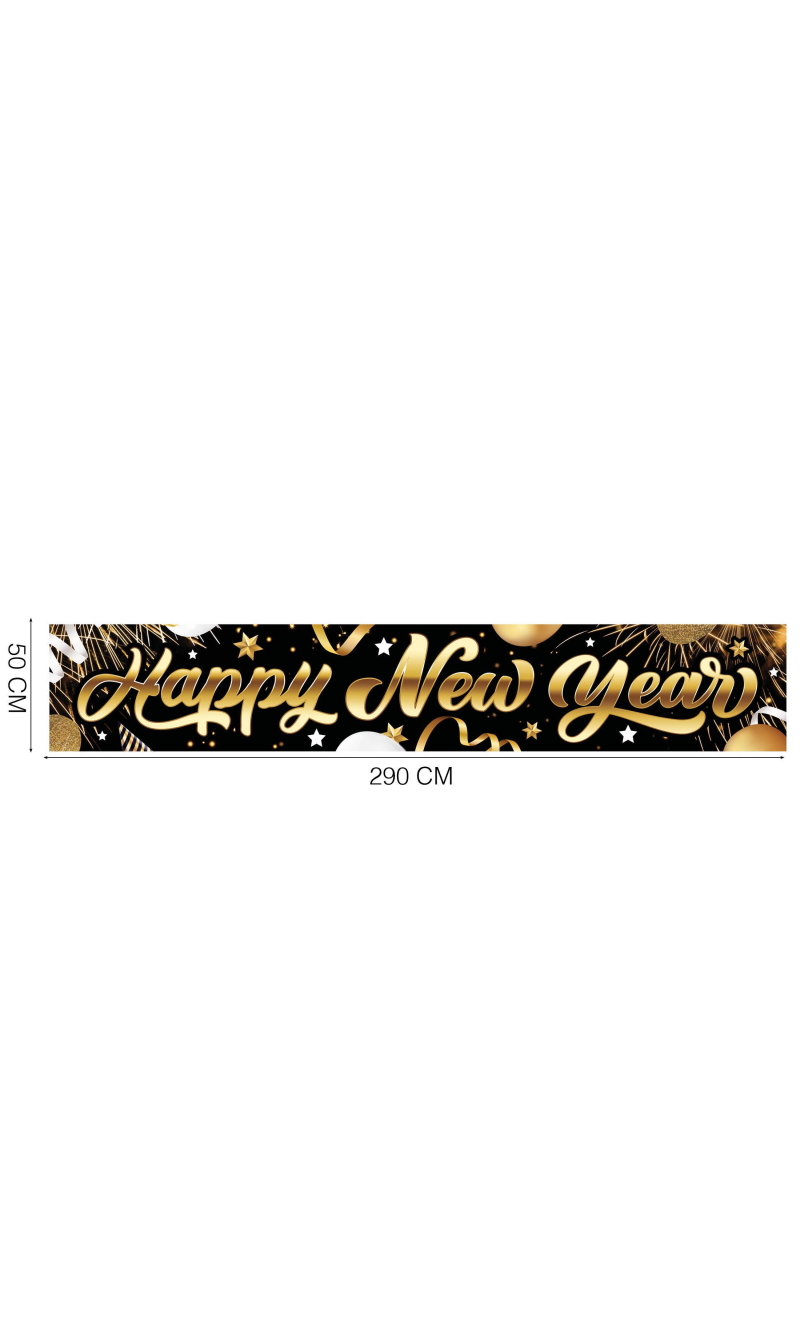 Happy New Year Fabric Sign Banner 290x50cm