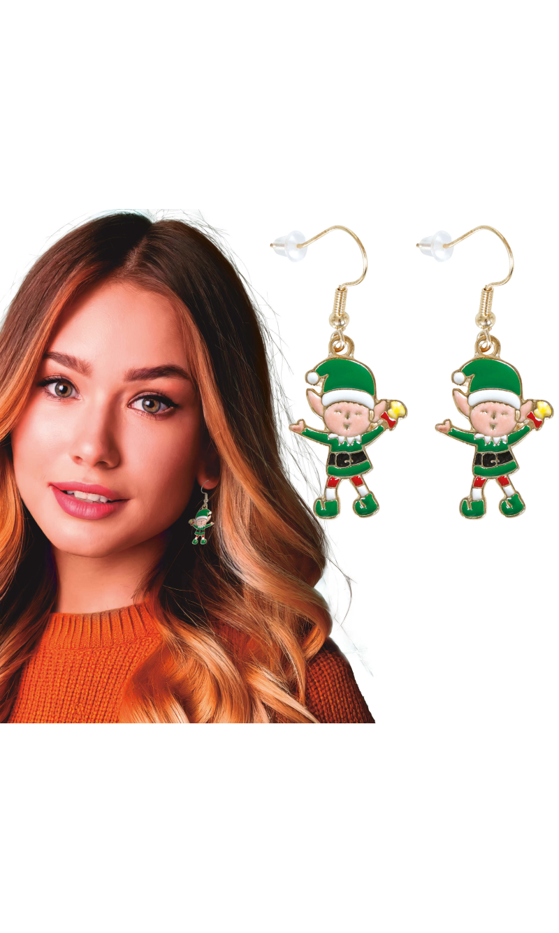 Christmas Elf Metal Earrings