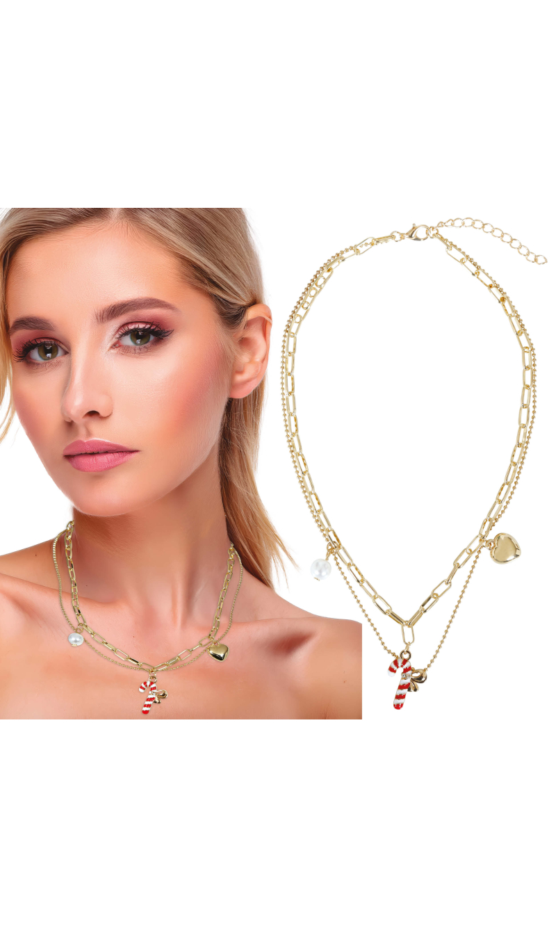 Christmas Metal Necklace With Charms