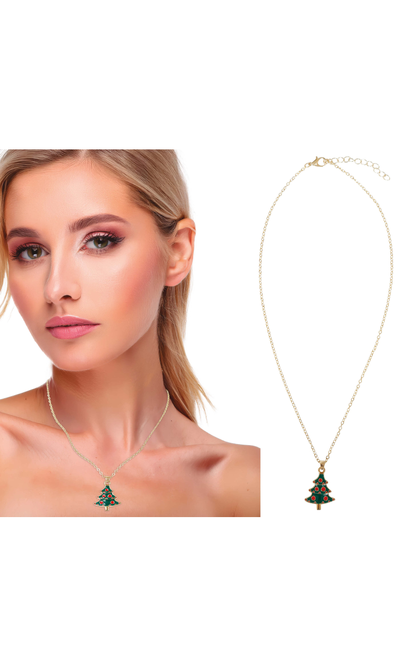 Christmas Little Tree Metal Necklace