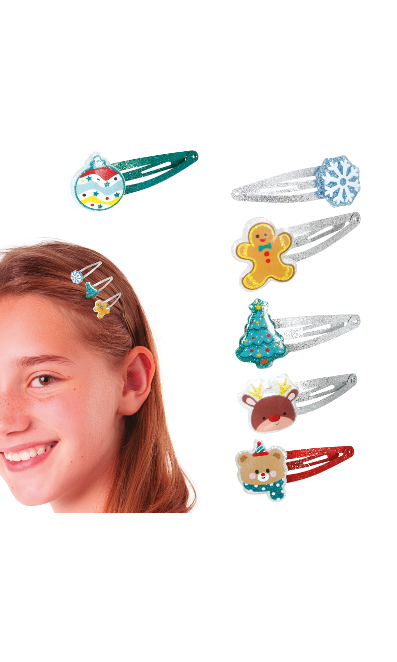Christmas Assorted Hair Clips - 6pcs